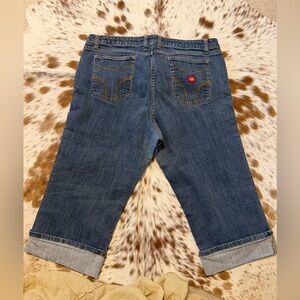 Dickies Blue Denim Cropped Capri Jean shorts